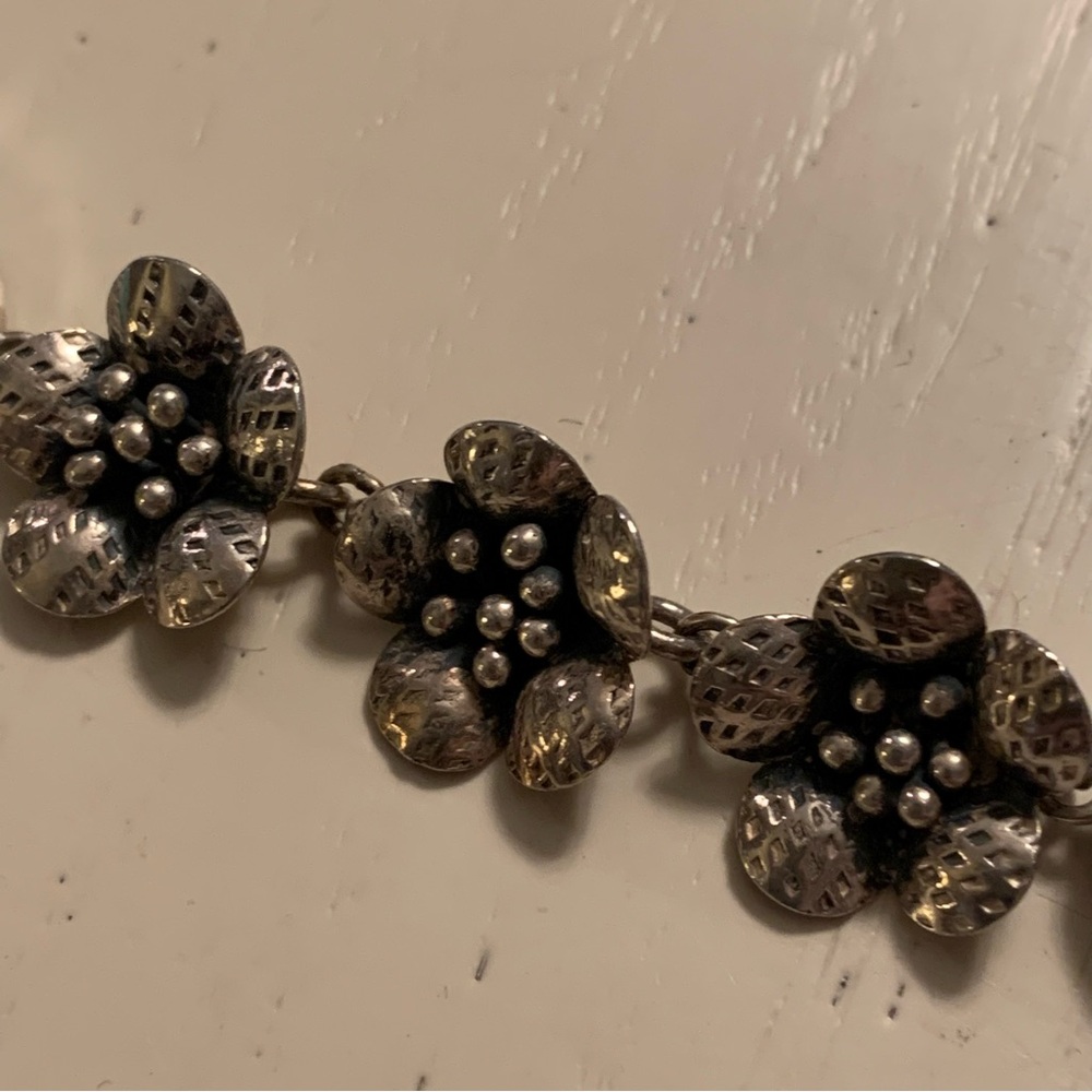 925 Silver Turquoise Bracelet with Vintage Charm - Picture 4 of 5